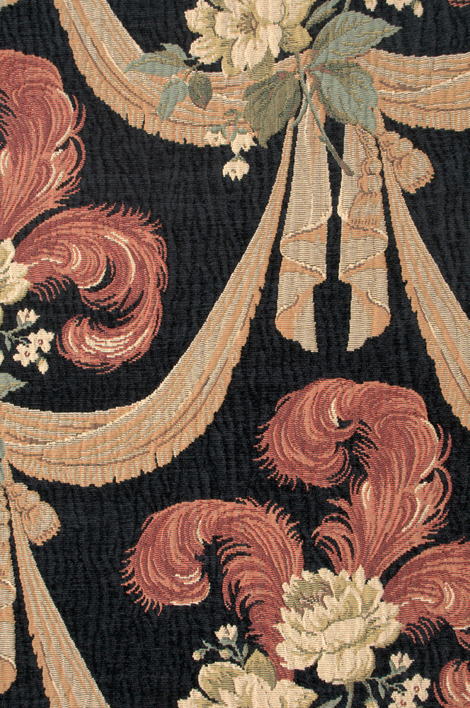 Elegant Floral Scroll II European Tapestry | Close Up 2