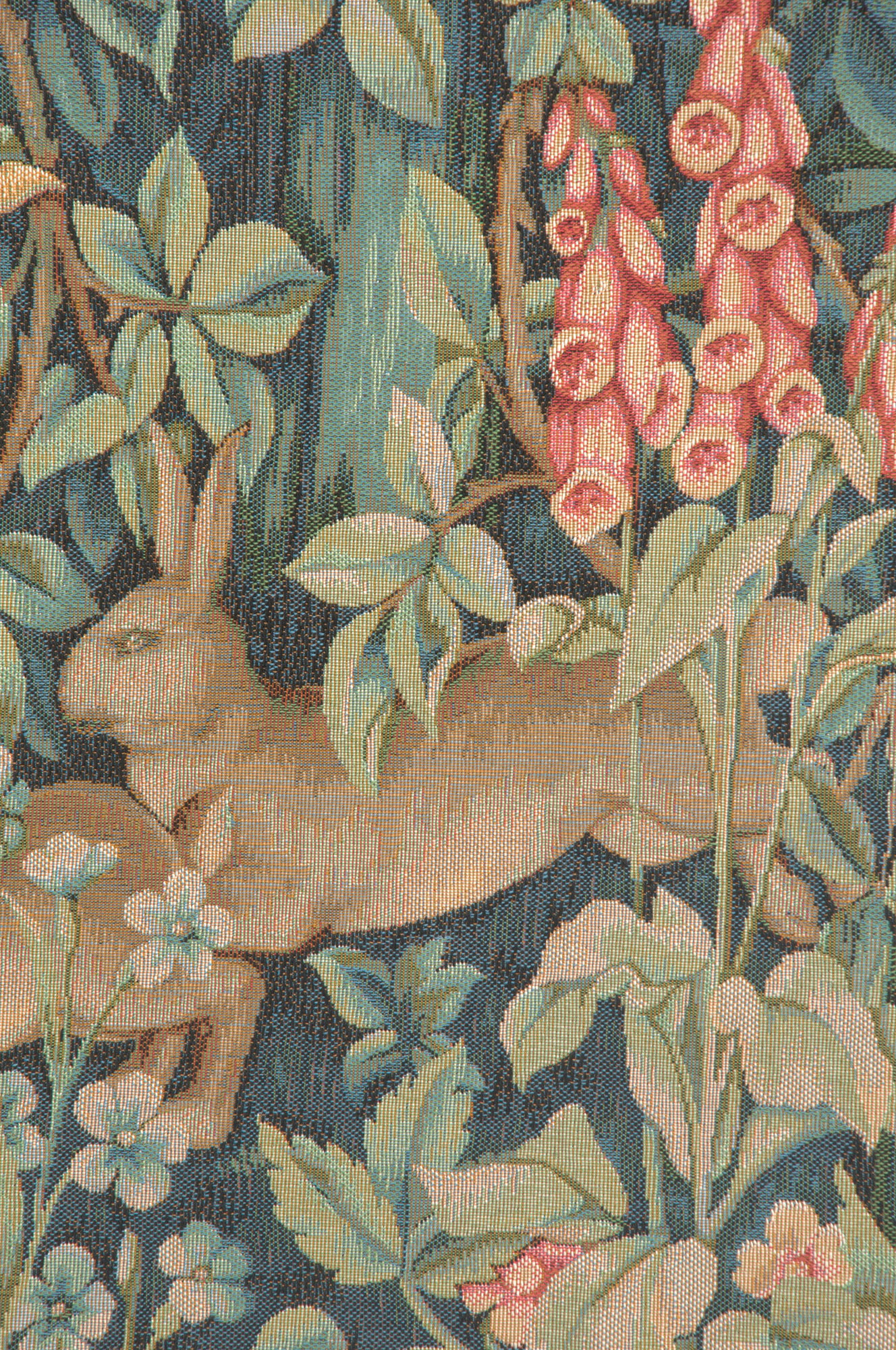 Rabbit, Pheasant, and Doe French Tapestry | Close Up 1
