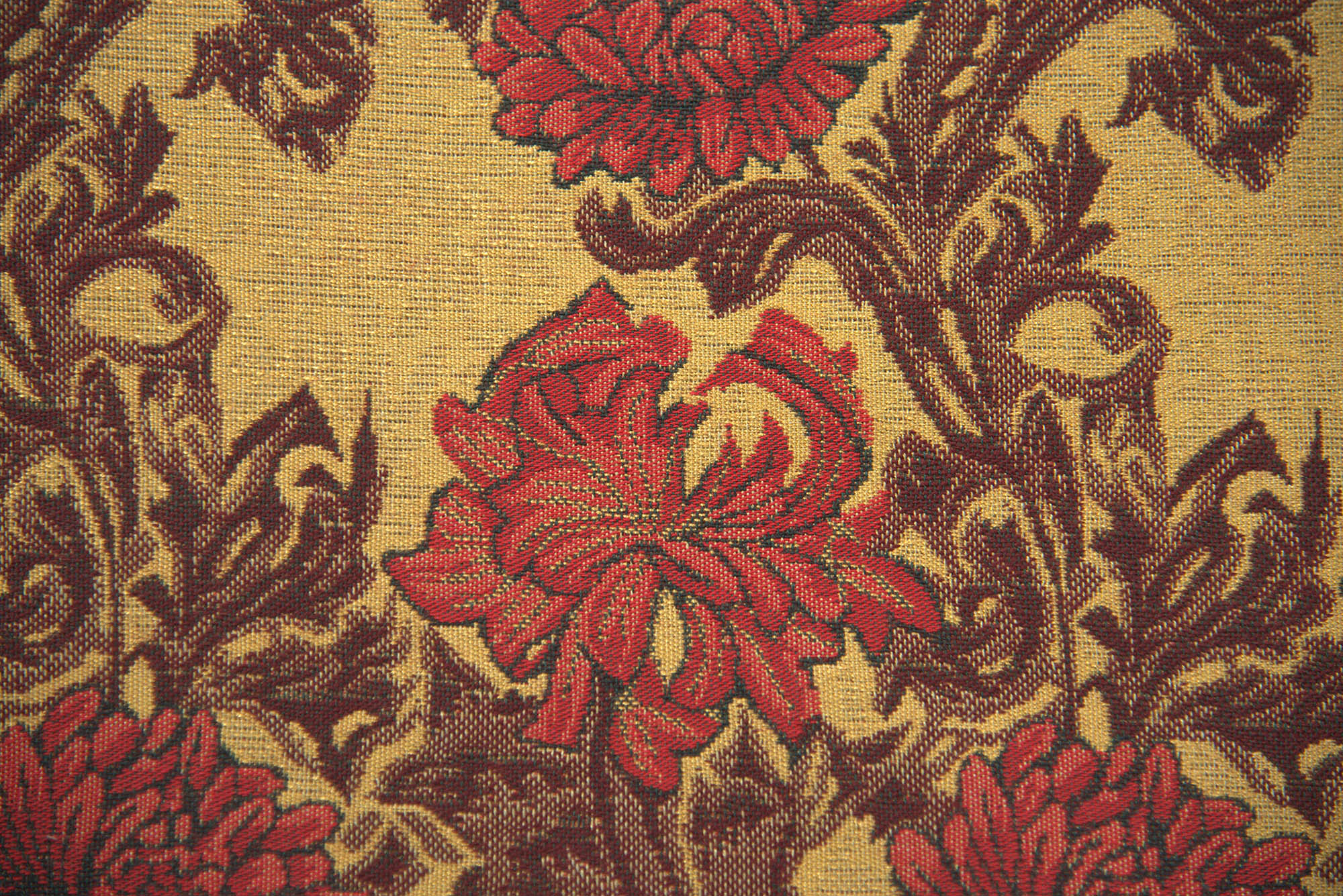 Chrysanthemum Bordo II Belgian Throw | Close Up 1