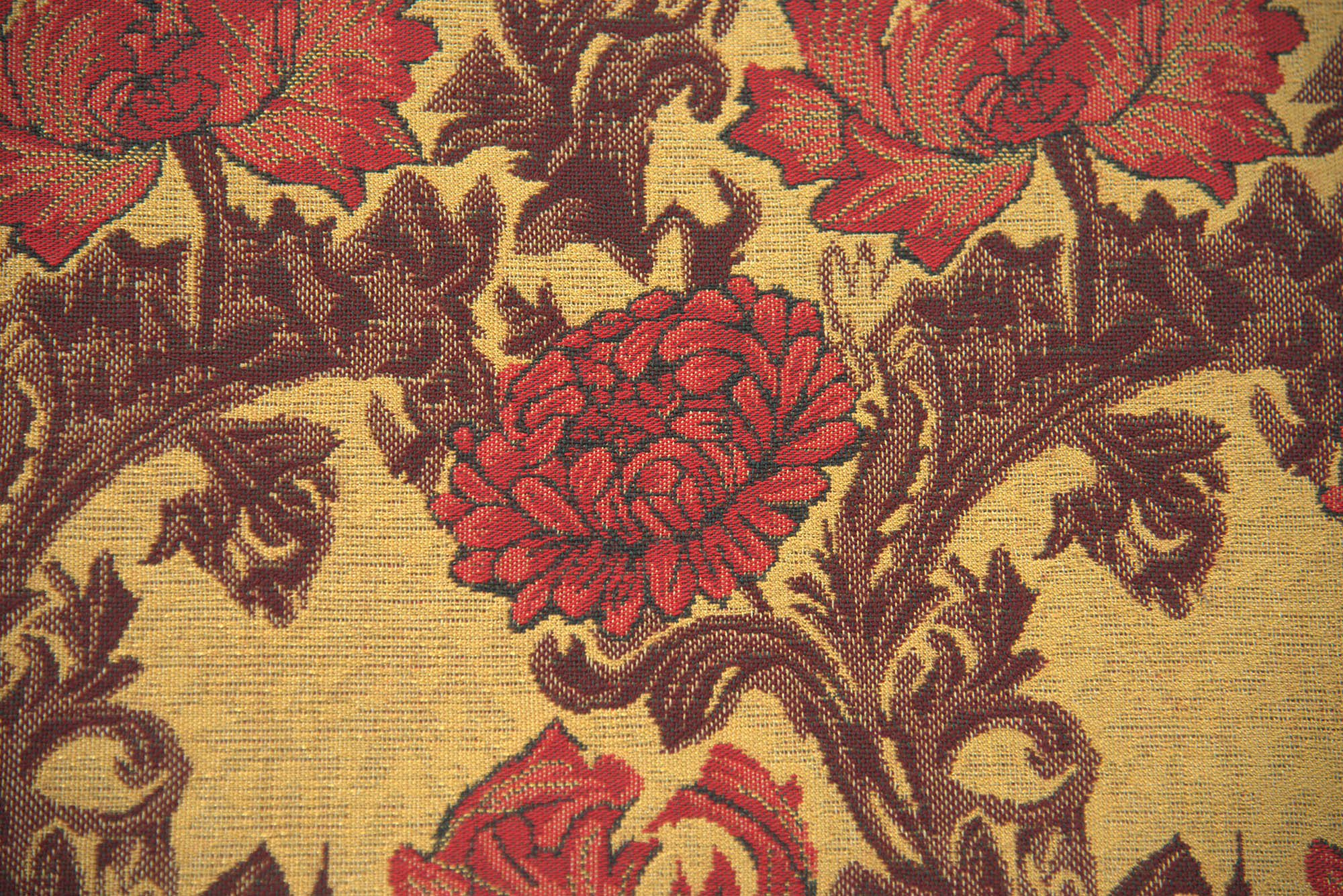 Chrysanthemum Bordo II Belgian Throw | Close Up 2