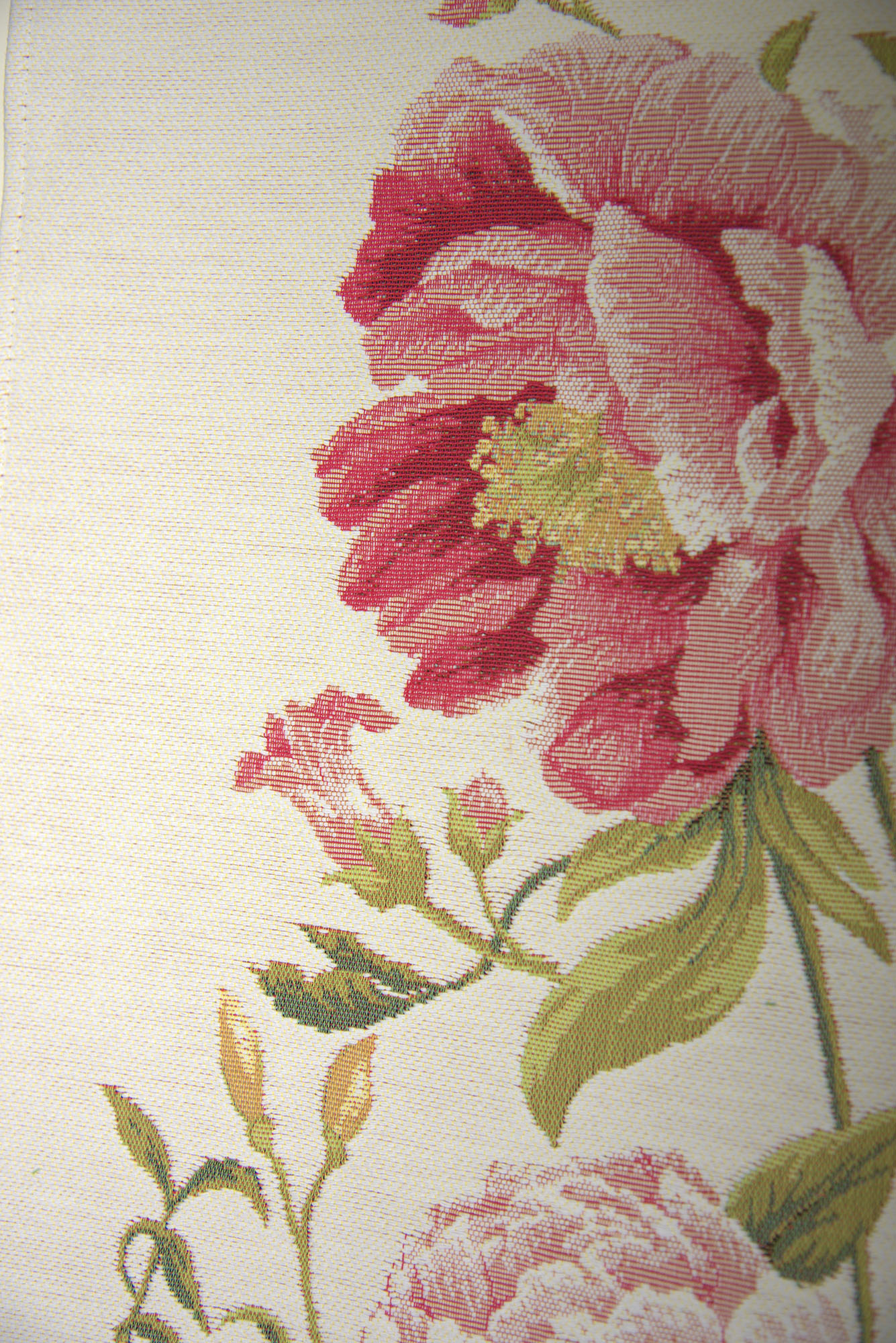 Peonies White French Tapestry Table Runner | Close Up 2