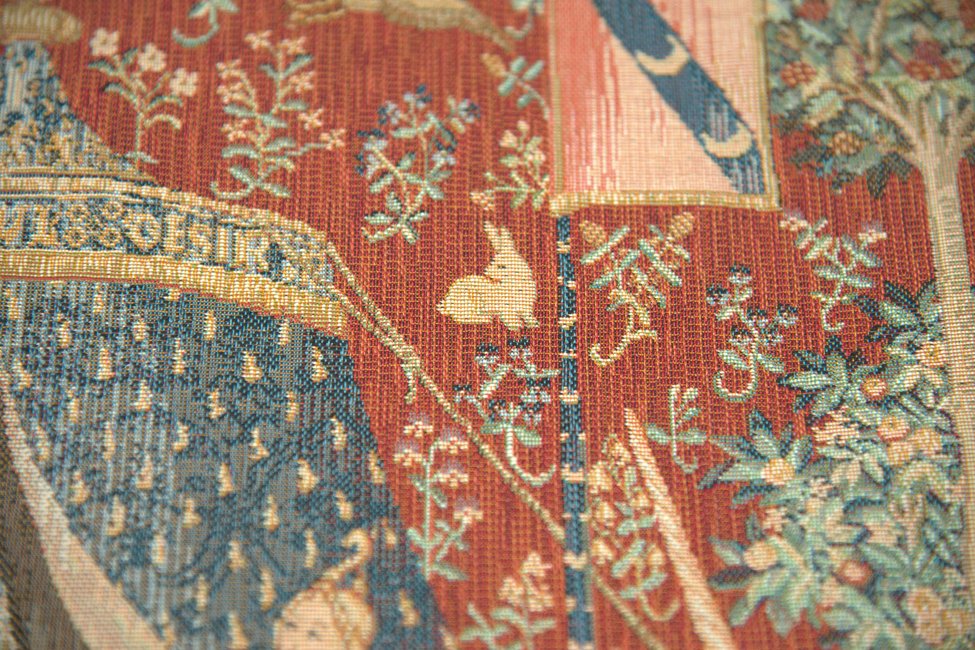 A Mon Seul Desir III Large French Tapestry Cushion | Close Up 2