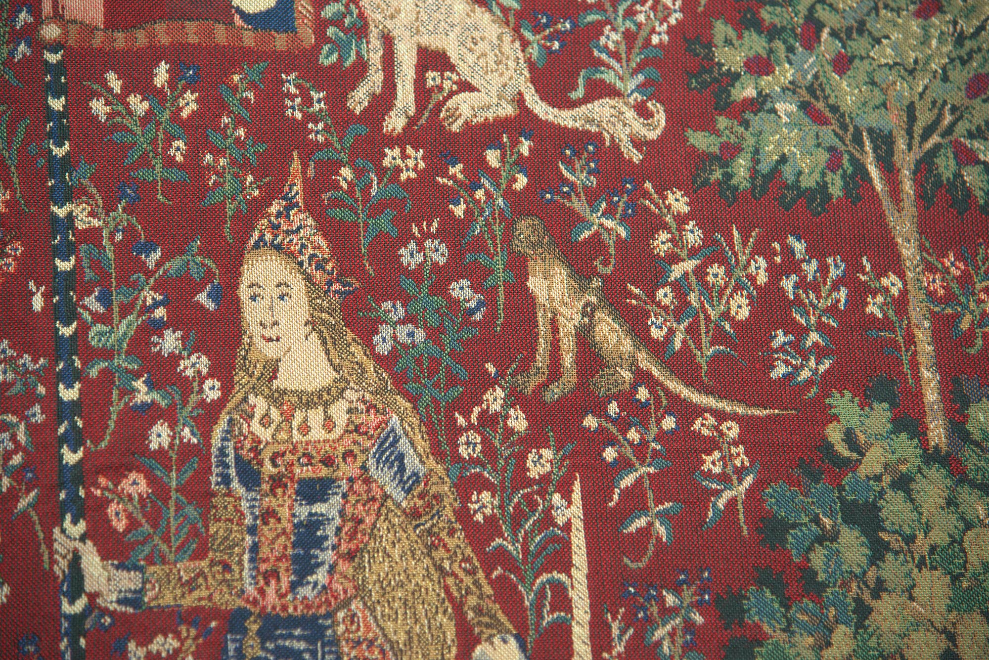 Lady and the Unicorn Serial Panoramic Belgian Tapestry | Close Up 1
