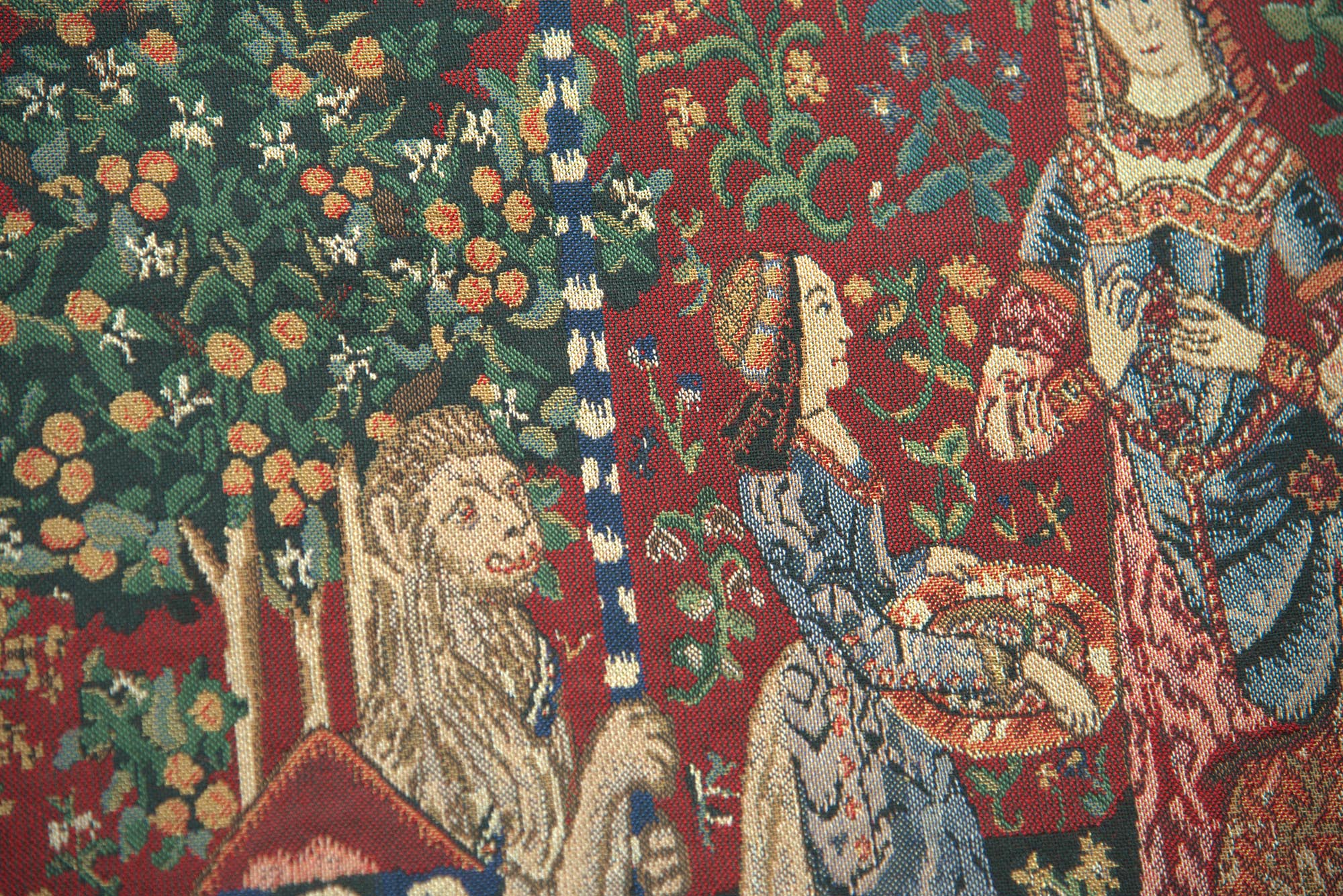 Lady and the Unicorn Serial Panoramic Belgian Tapestry | Close Up 2