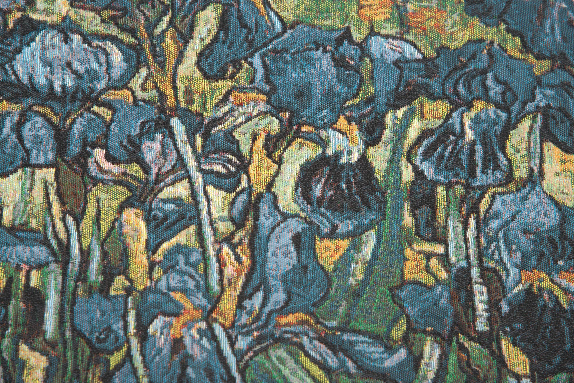 Irises In Garden II Belgian Tapestry Wall Hanging | Close Up 2