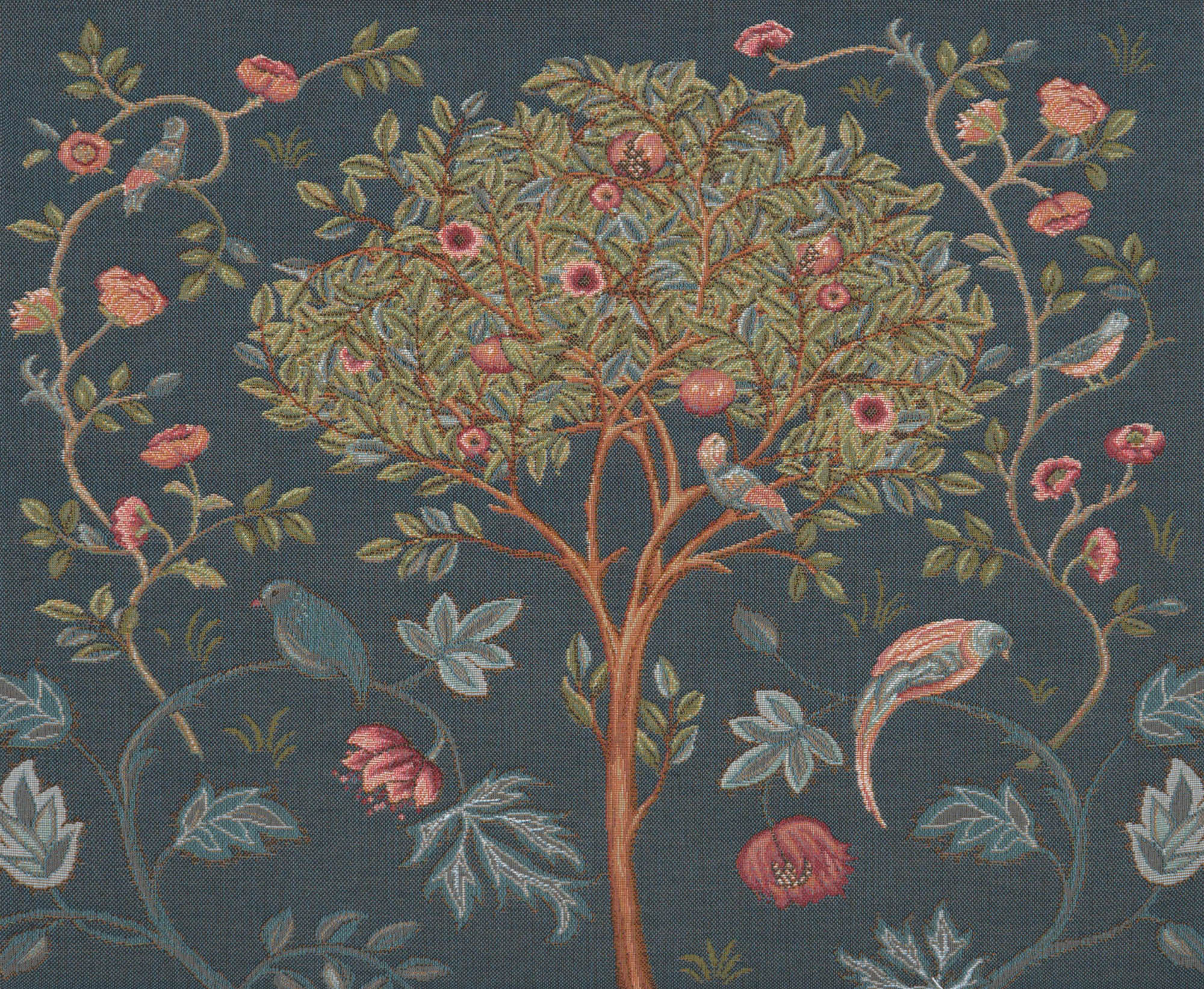 Kelmscott Tree Blue French Tapestry Cushion | Close Up 1