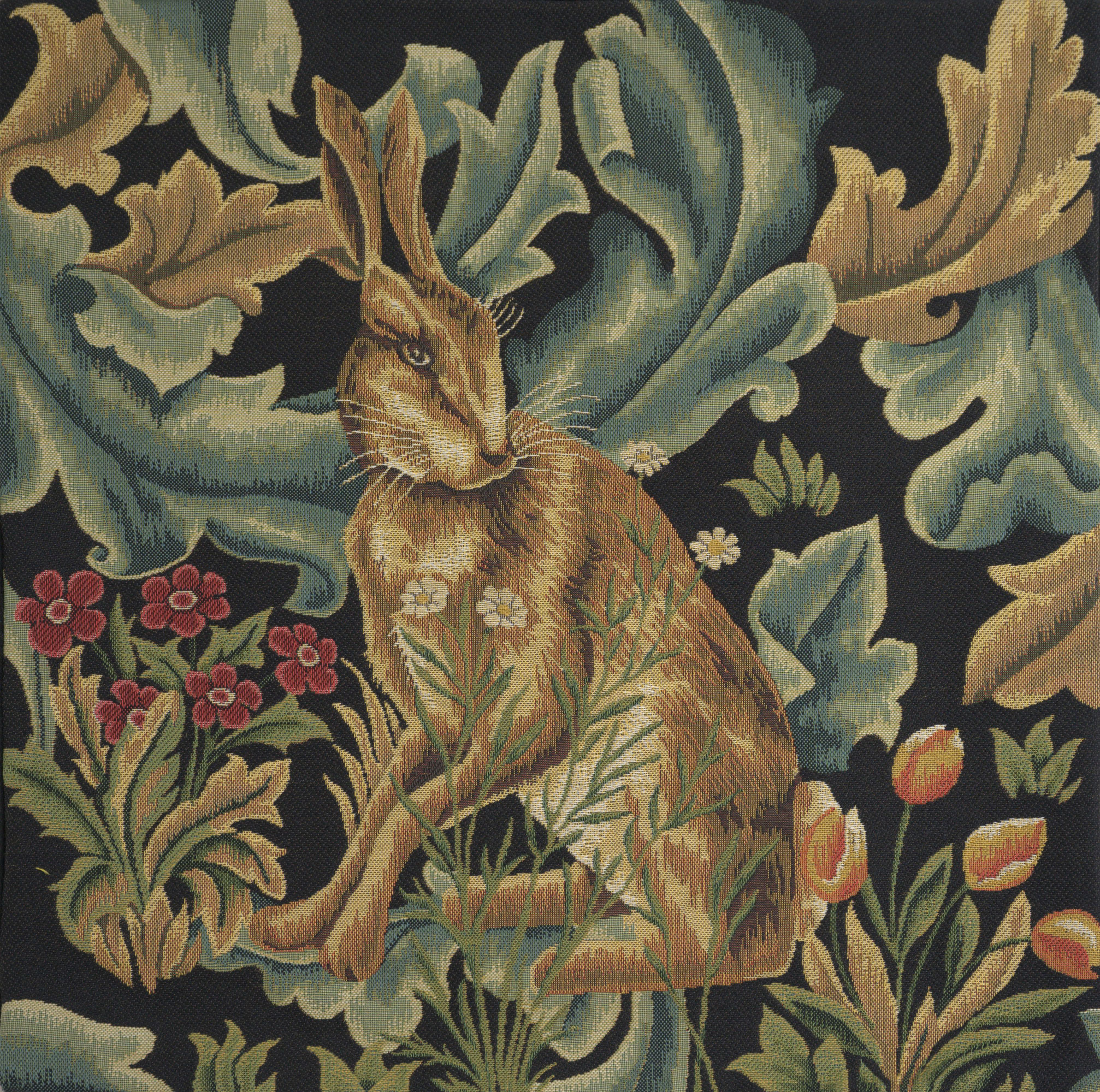 Hare by William Morris European Cushion Cover | Close Up 1