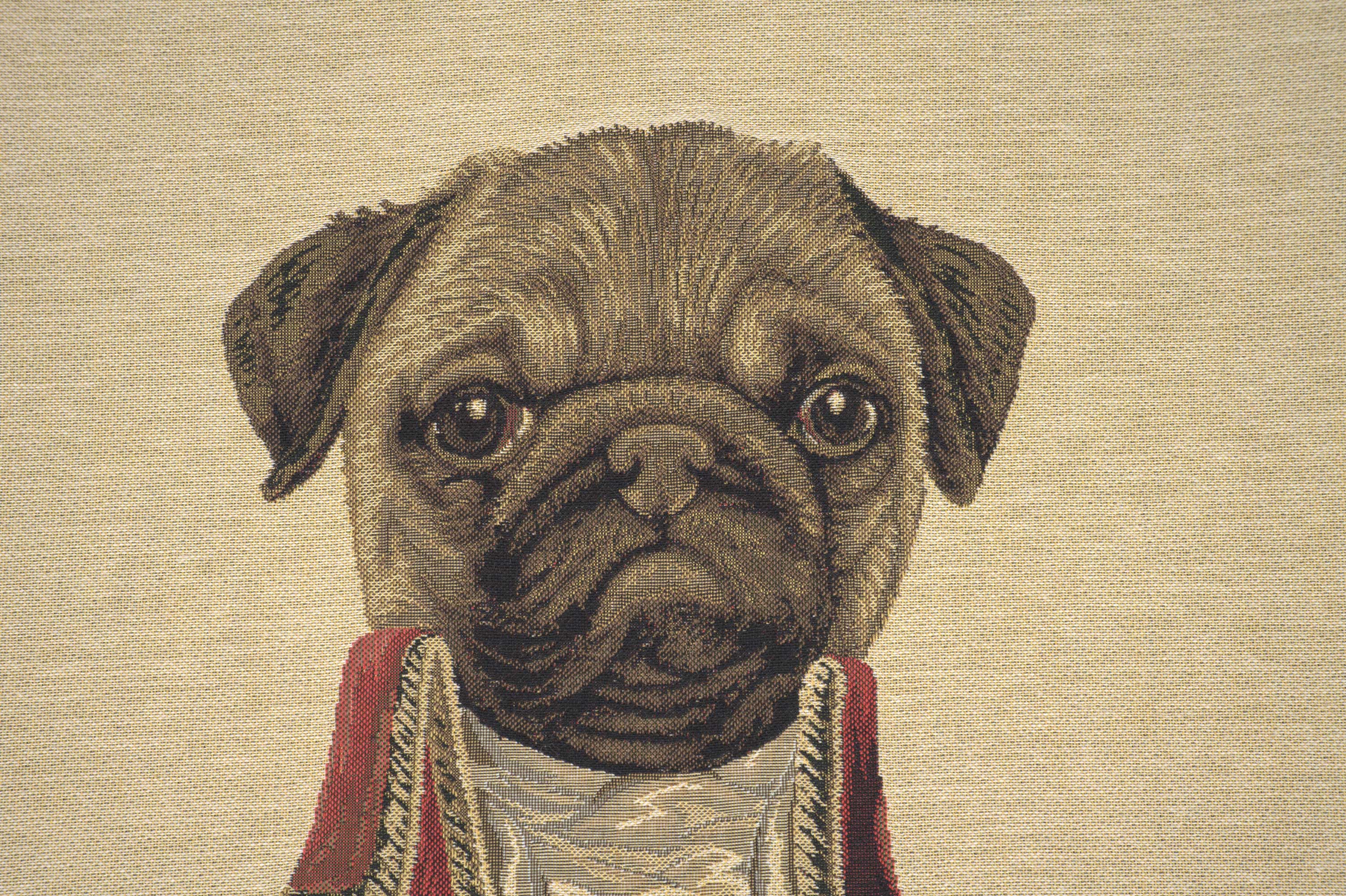 Commodore Pug Red European Cushion Cover | Close Up 2