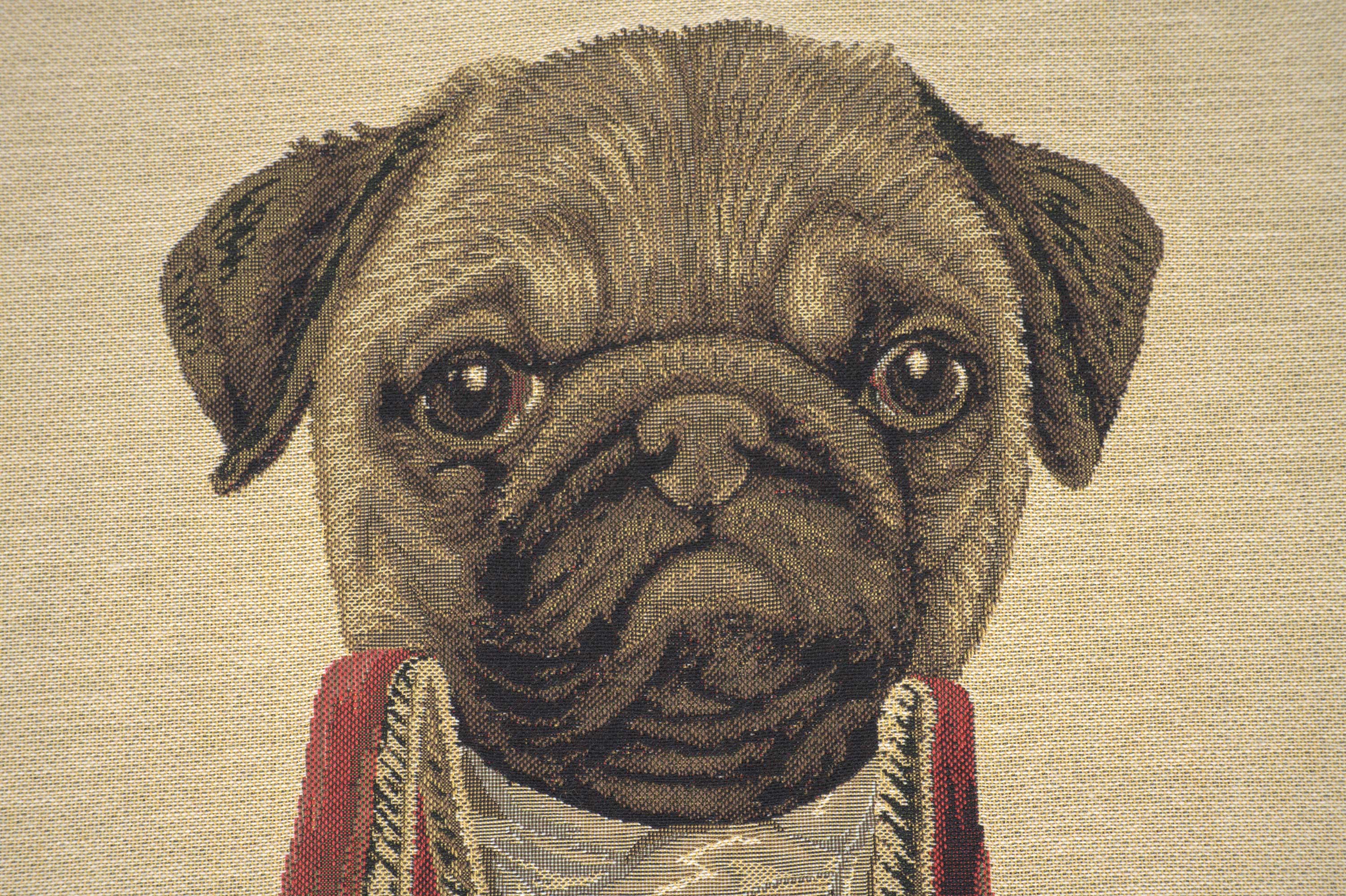 Commodore Pug Red European Cushion Cover | Close Up 4