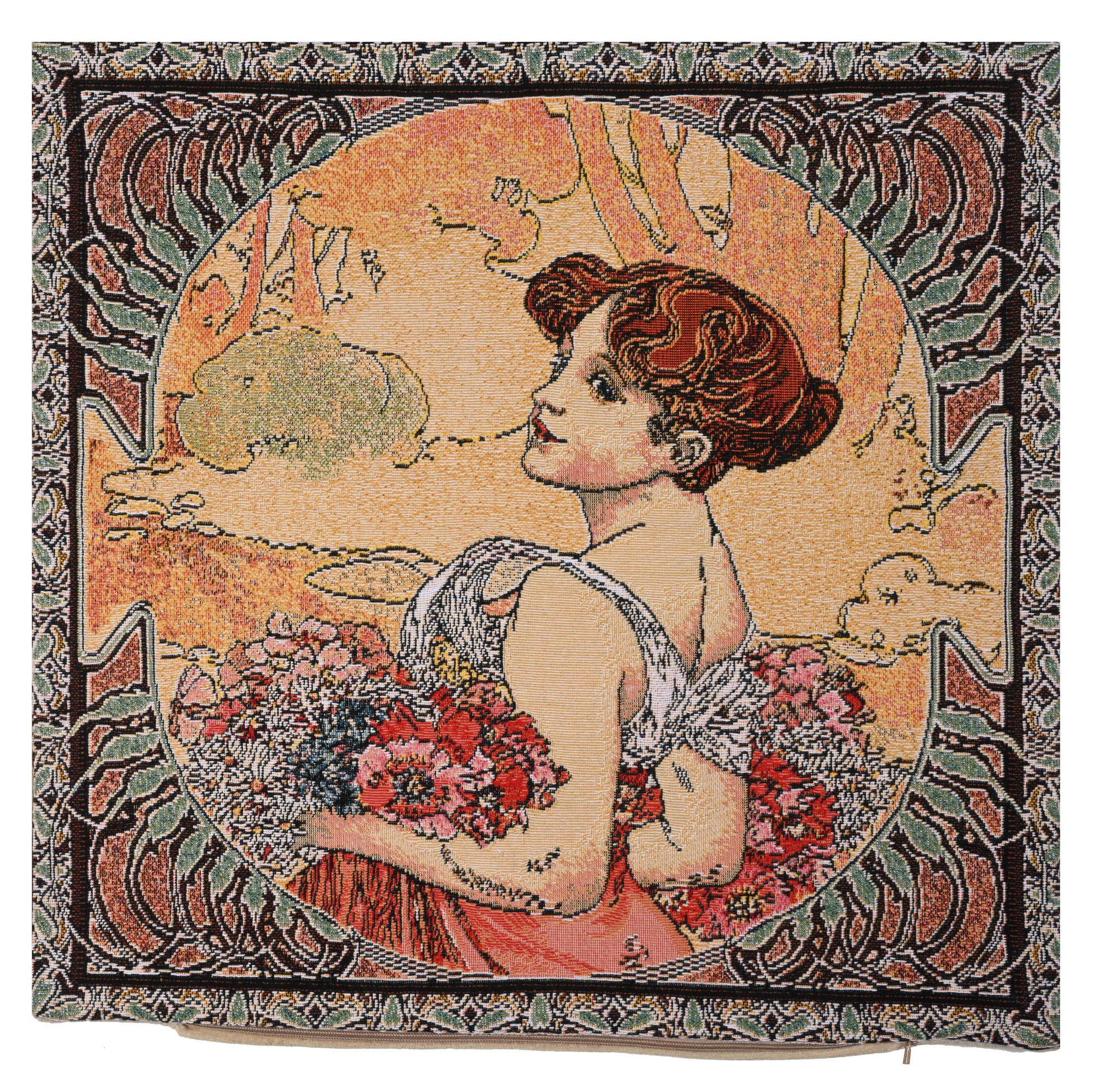 Mucha Summer II European Cushion Cover | Close Up 1