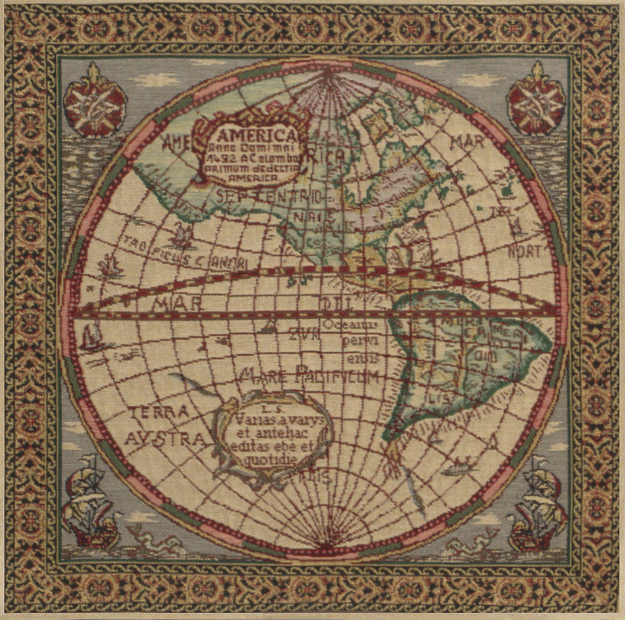 Map of the West Belgian Cushion Cover | Close Up 1