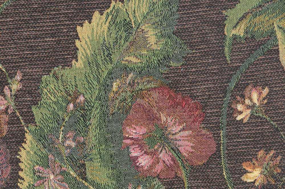 Flowers Dark French Tapestry Table Runner | Close Up 2