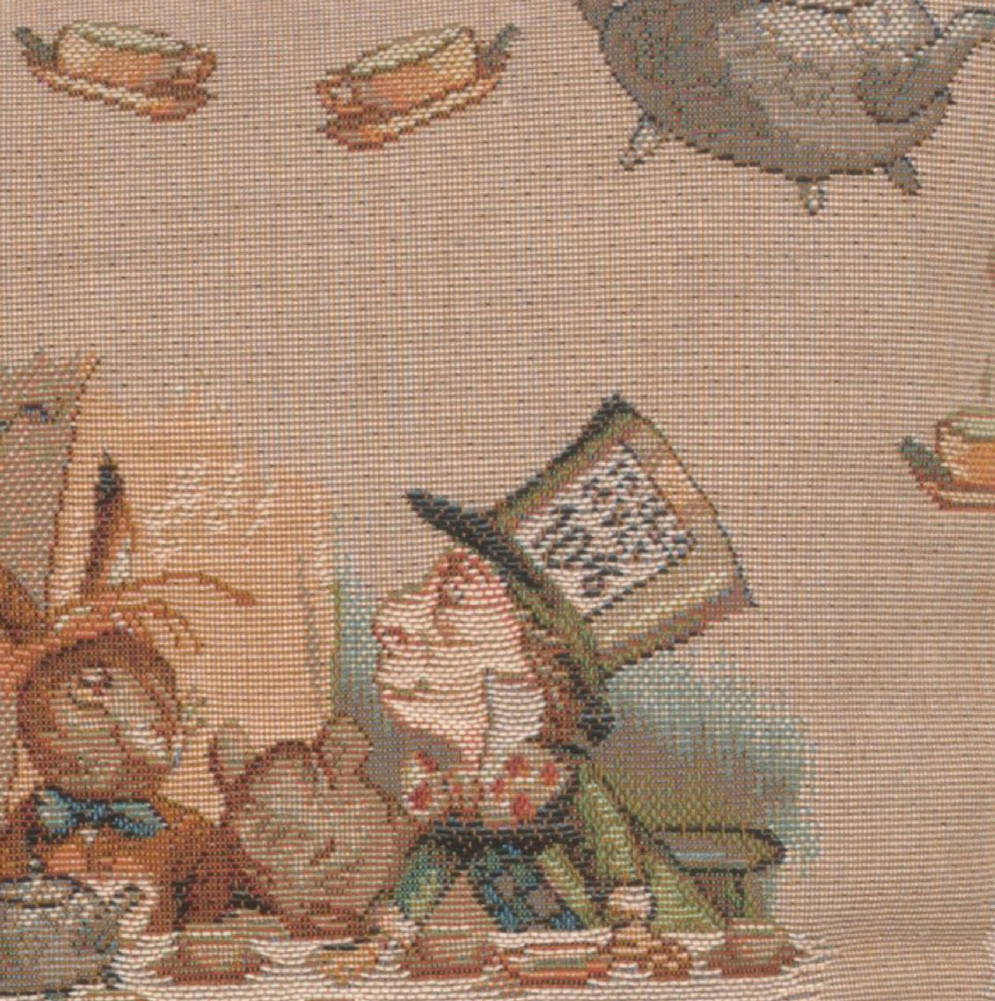 The Tea Party Alice In Wonderland I French Tapestry Cushion | Close Up 4