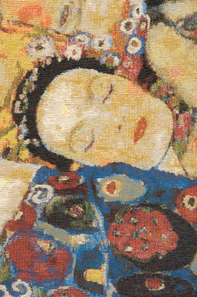 Virgin Klimt Faces Belgian Tapestry Wall Hanging | Close Up 1