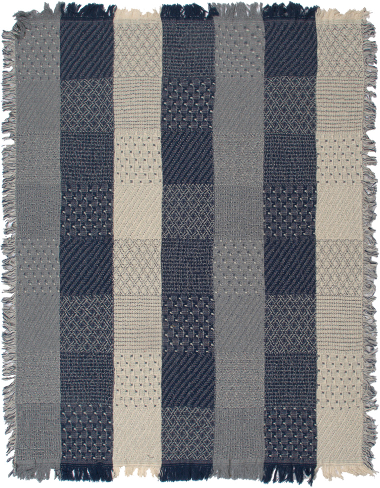 Blue Jeans Block Quilt Tapestry Throw