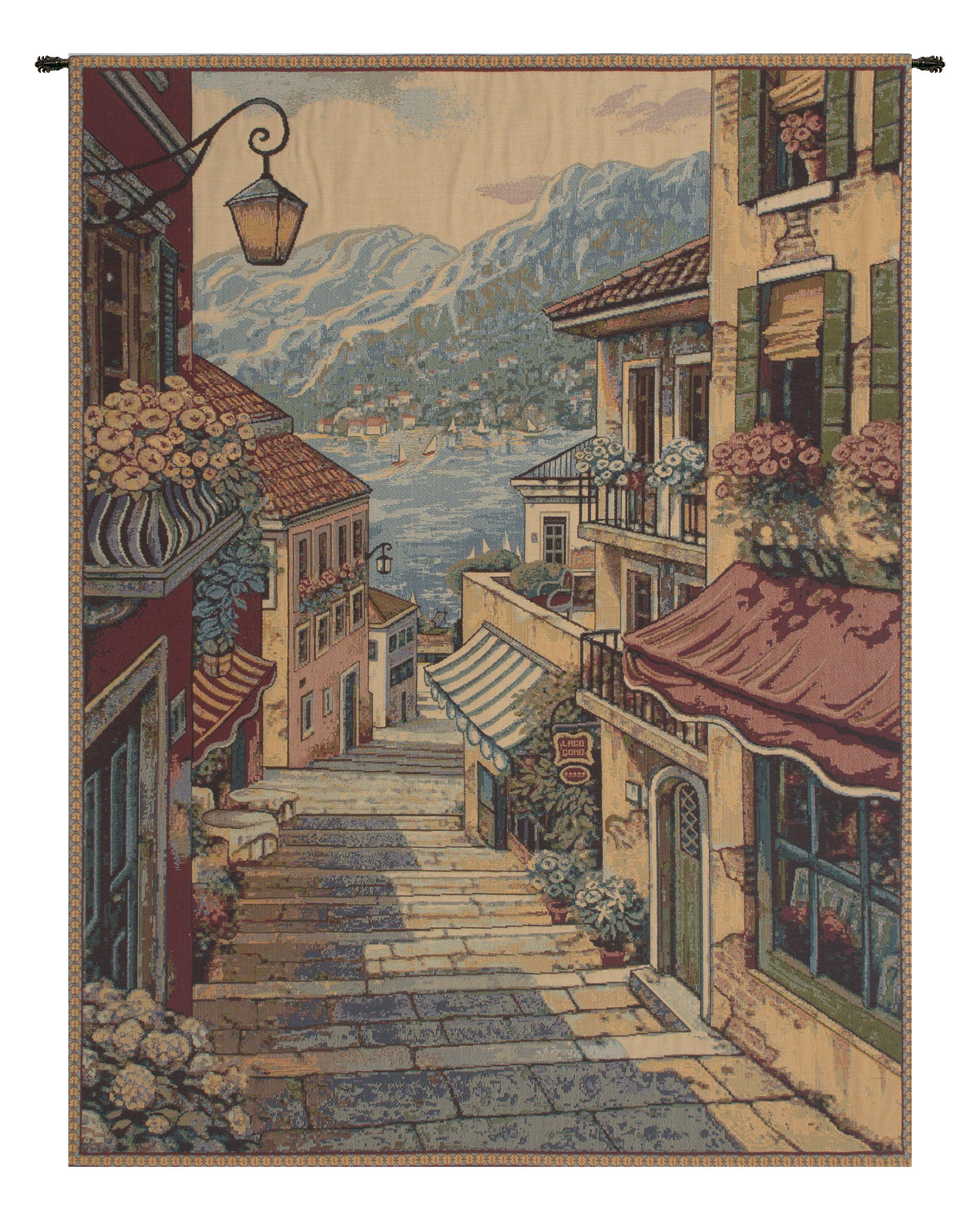 Bellagio Scalinata Italian Tapestry - Wall Art Hanging Decor (New) - 26x17 Inch