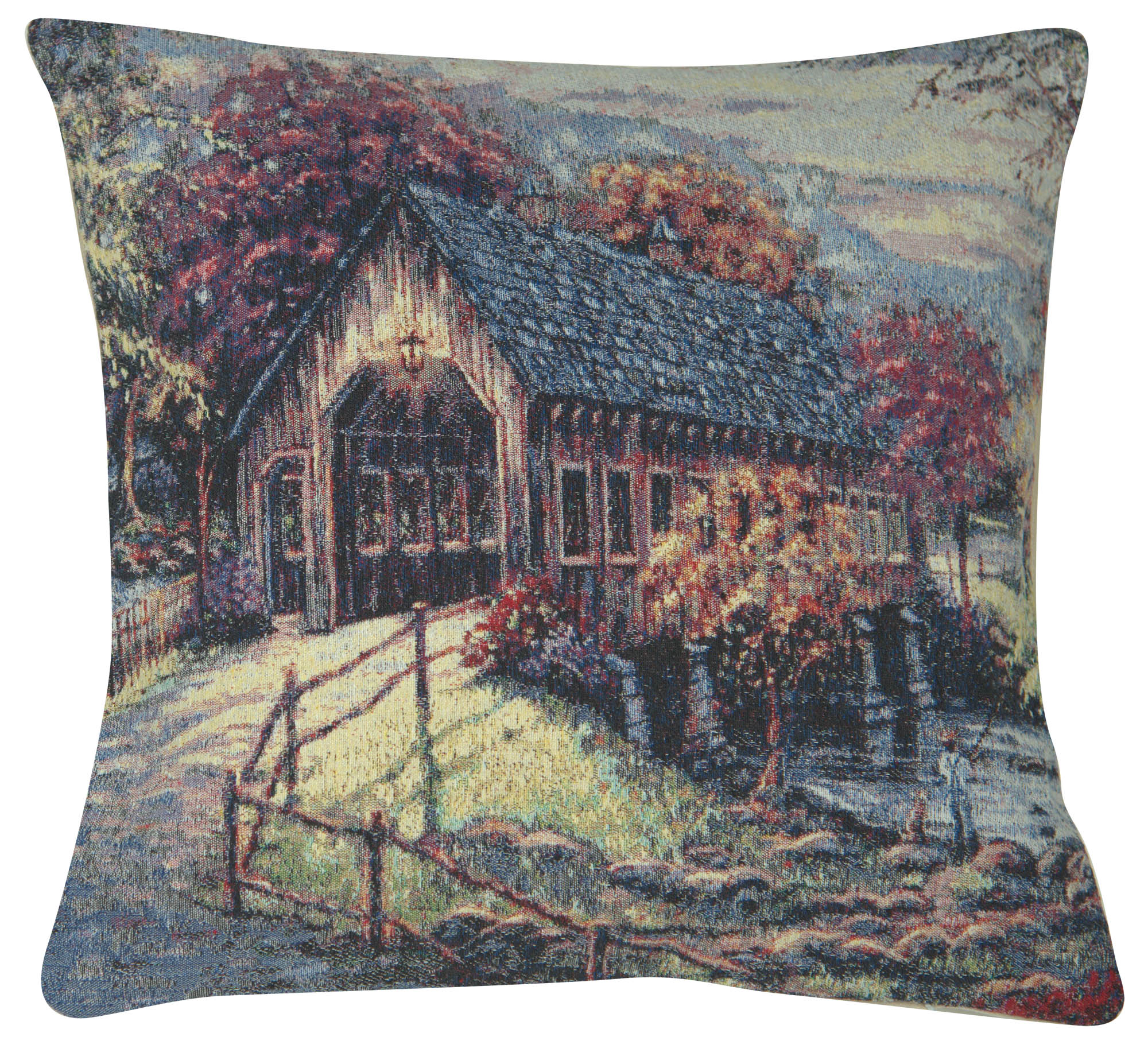 Autumn Covered Bridge Couch Pillow - Charlotte Home Furnishings Inc
