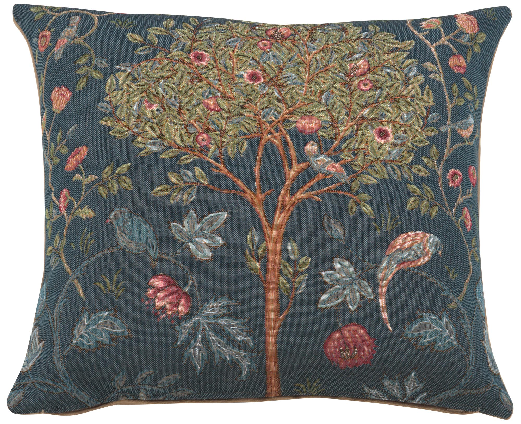 William Morris Kelmscott Tree Blue - 19x19 in Jacquard Woven Throw Pillow Cover
