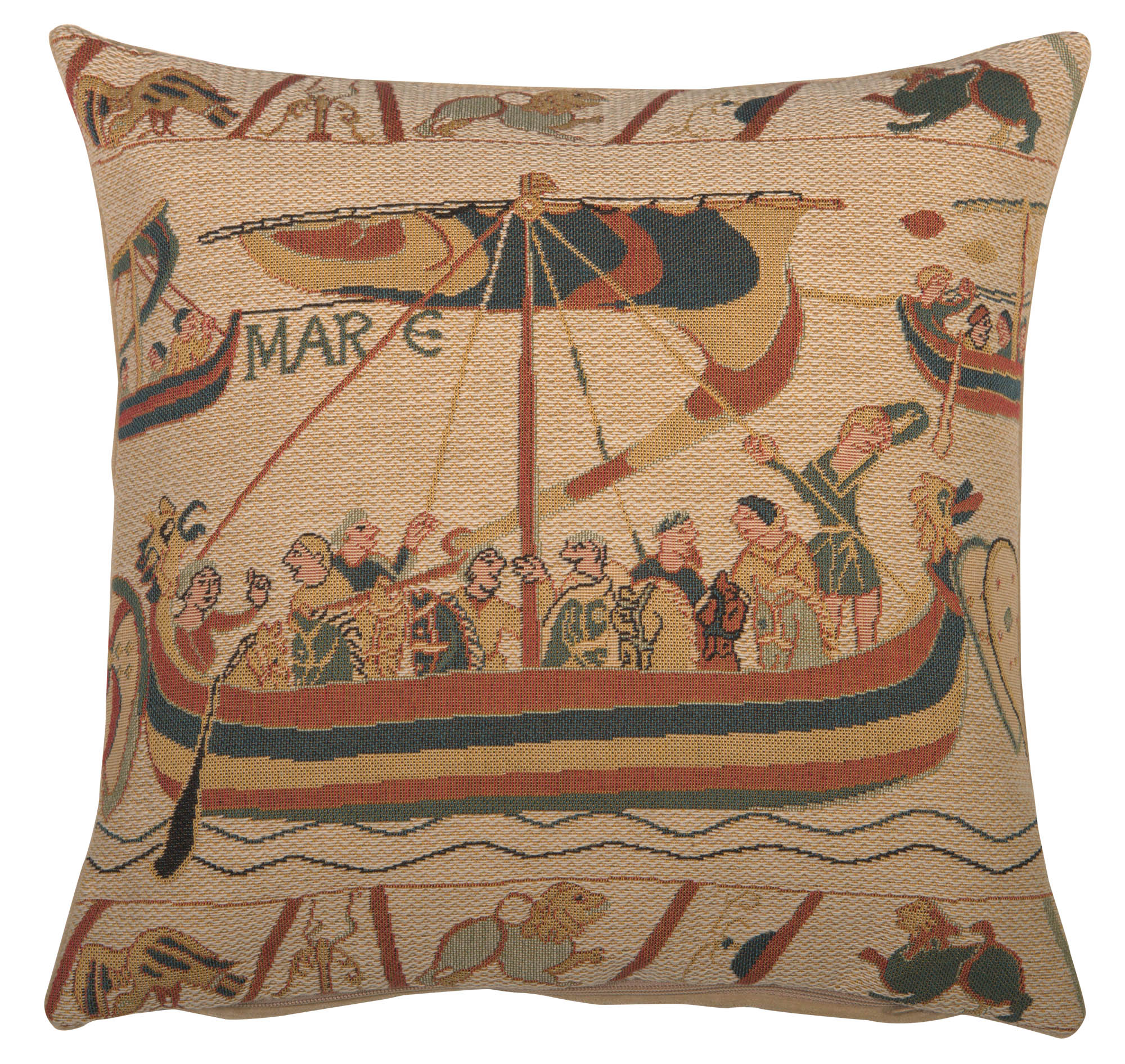 Bayeux William Small European Tapestry Cushion Cover Home Decor Pillow 14x14 in