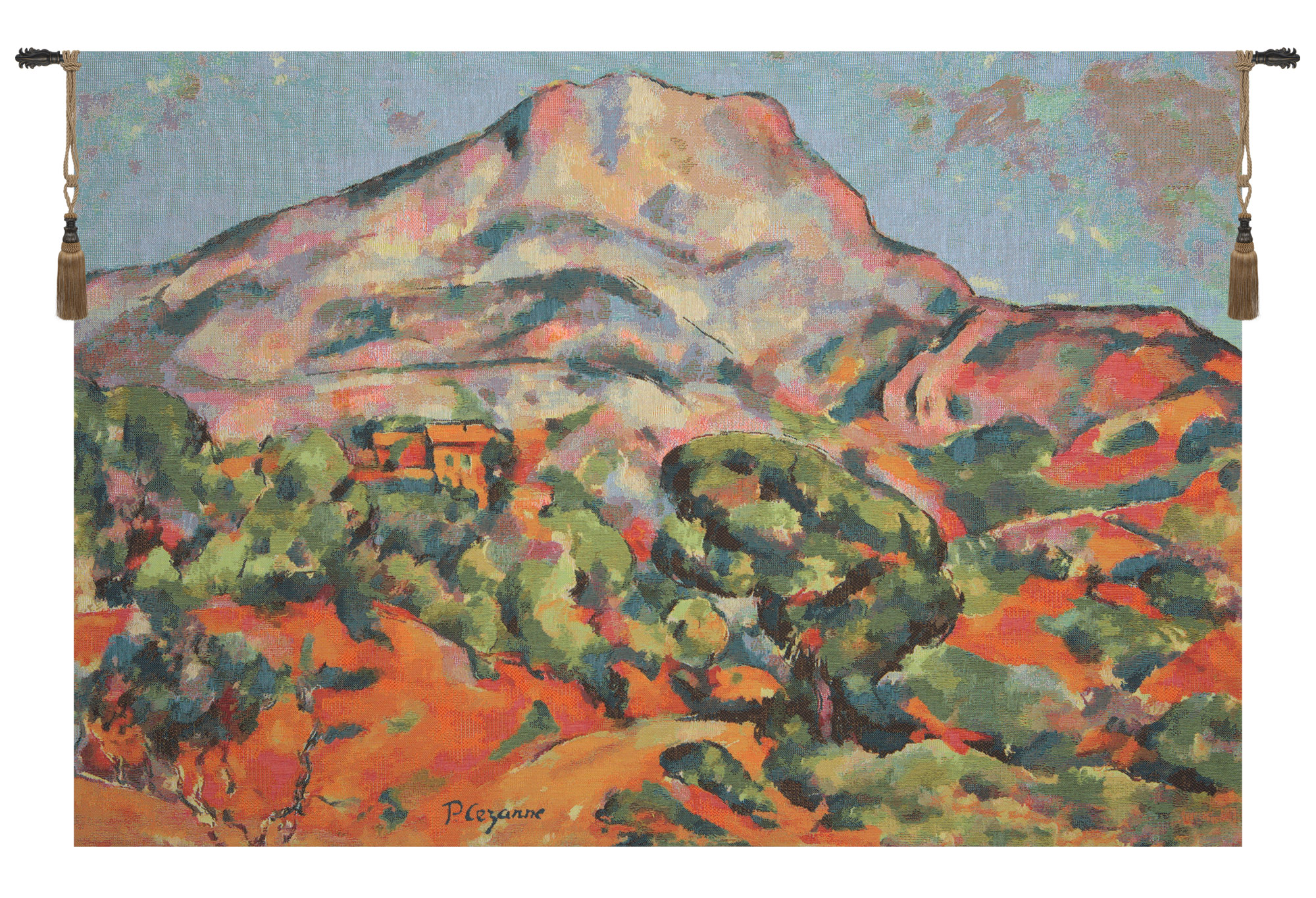 Mont Sainte-Victoire by Cesanne  Bohemian Belgian Tapestry Wallhanging