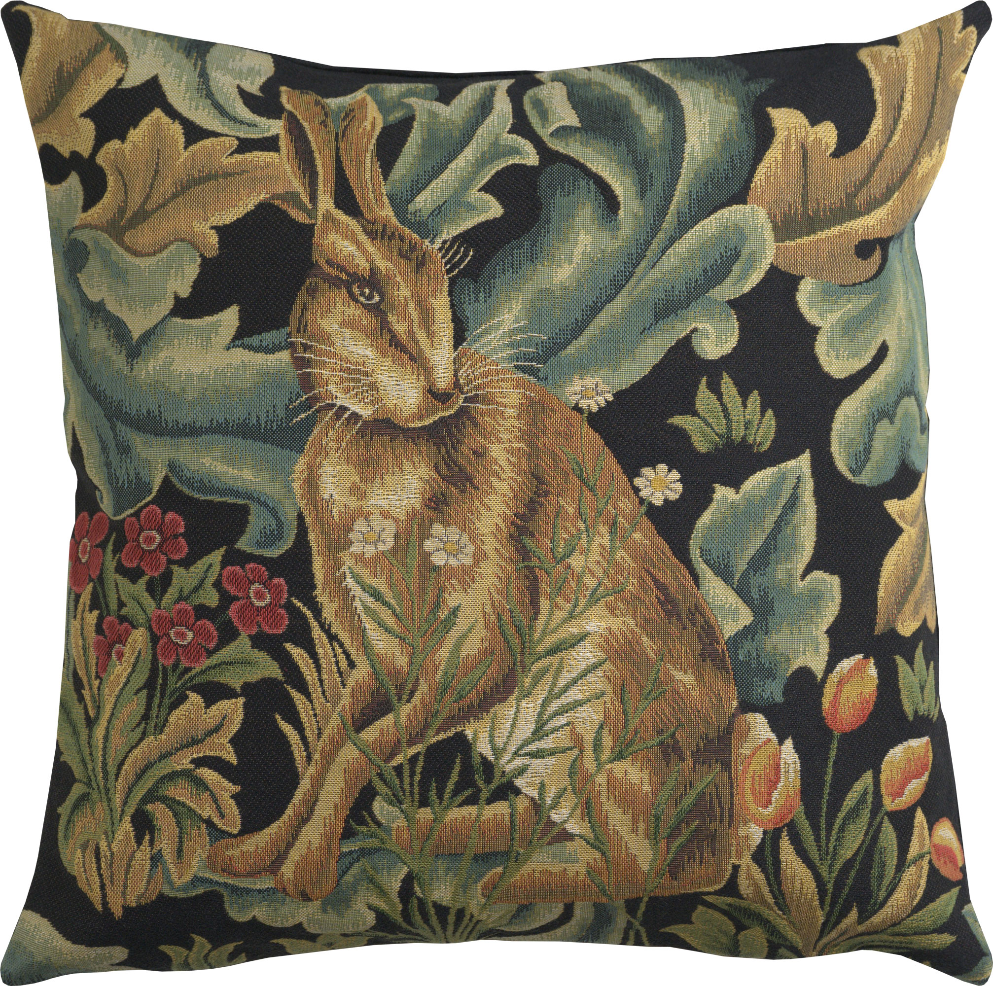 Belgium Woven 18x18 in Hare Cushion Cover by Artist William Morris Gift New