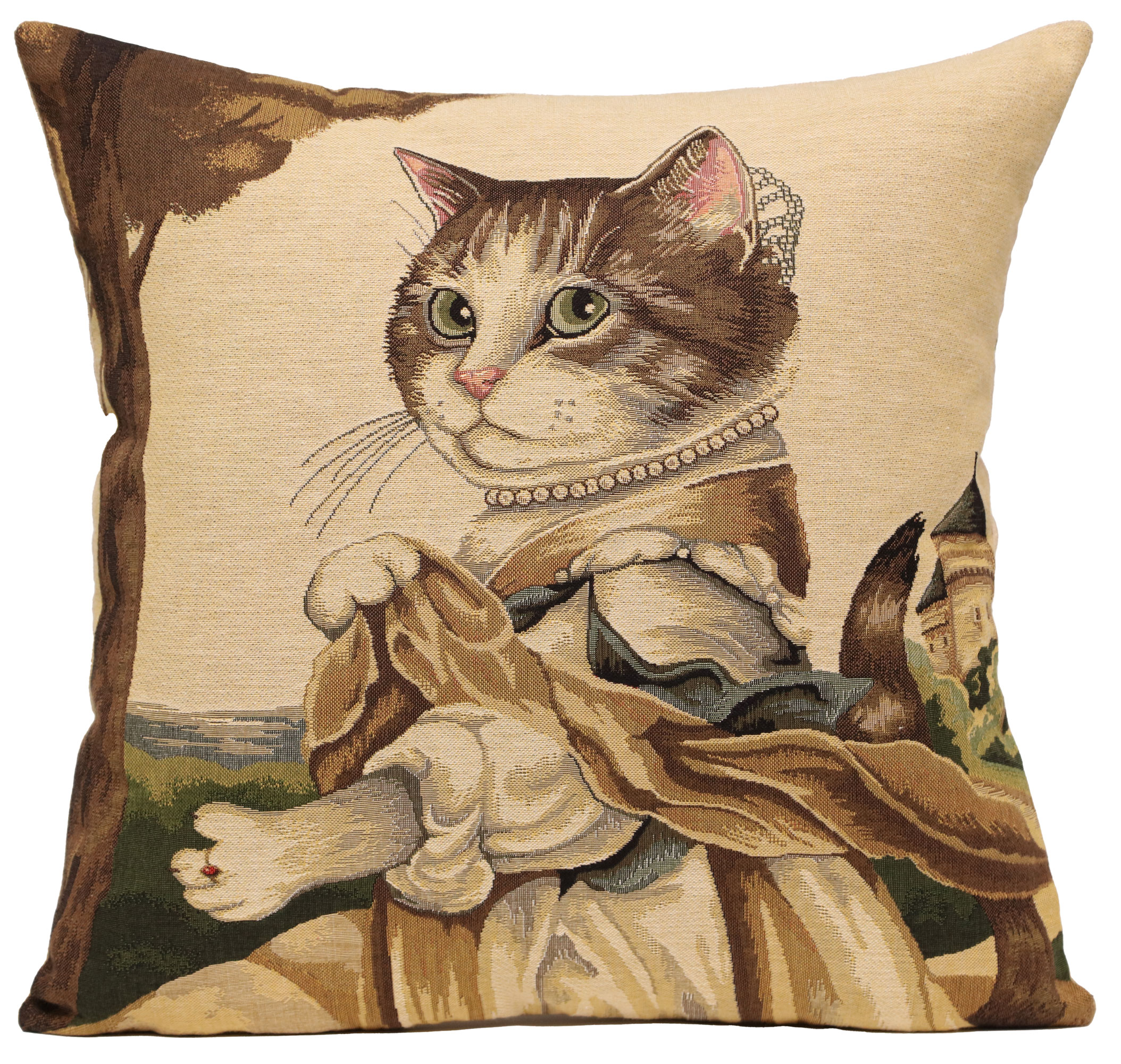 Herbert Cats C European Throw Cushion Cover Tapestry Home Decor Pillow 18x18 in