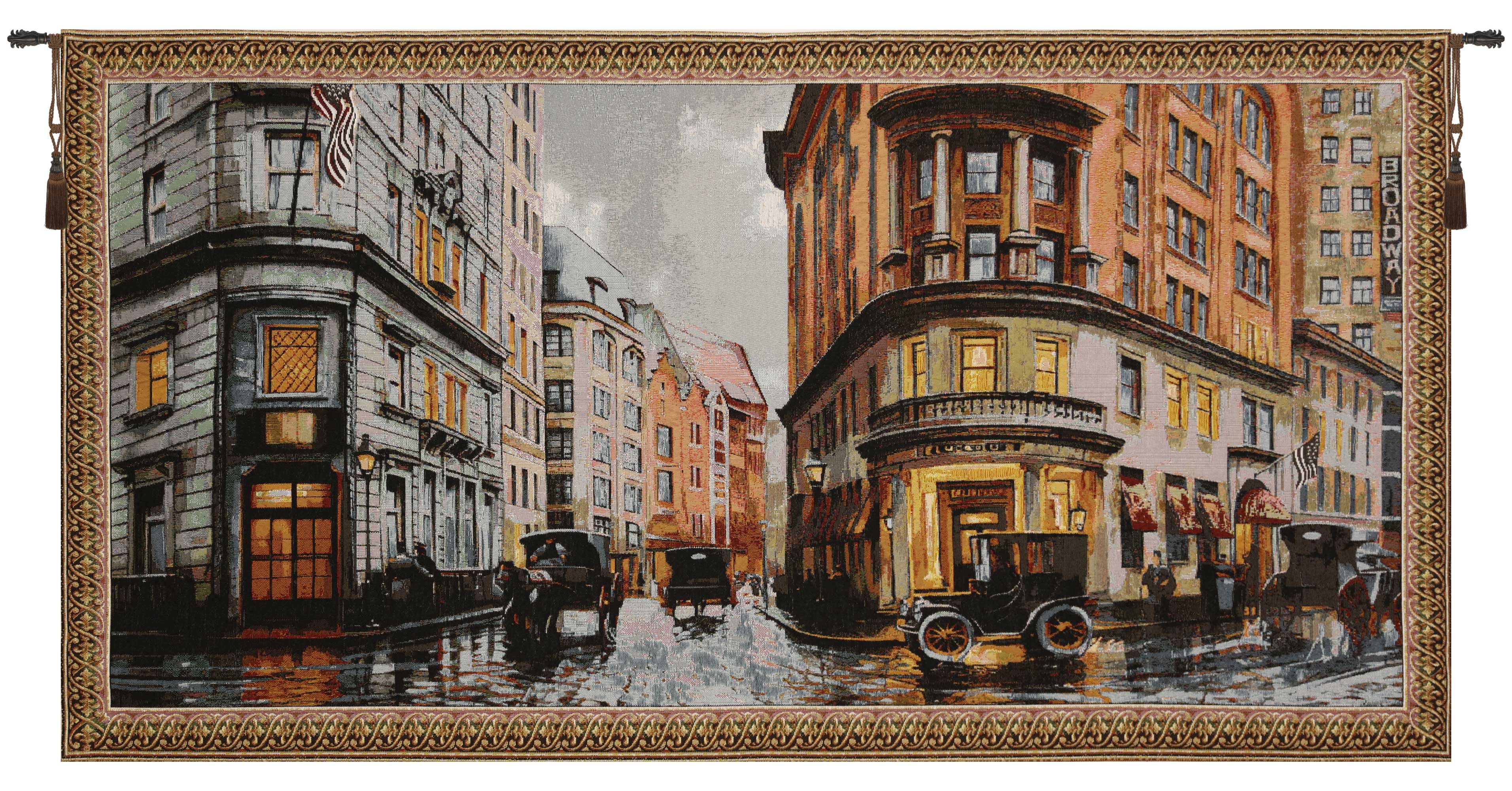 Broadway 27x51 in Jacquard Woven Decorative Tapestry - New York City Tapestry