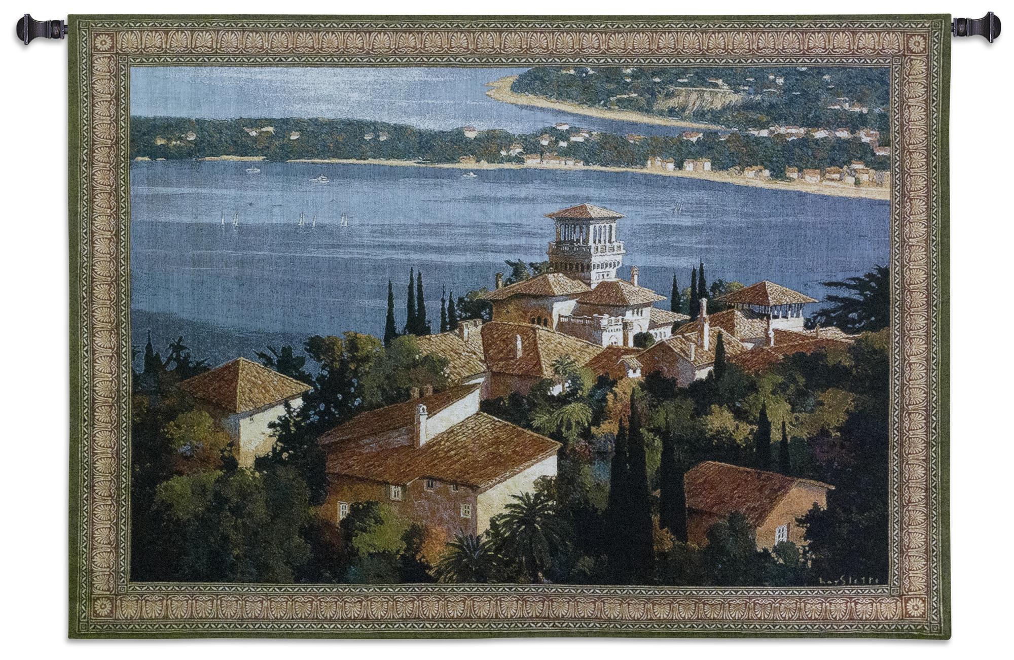 Garden on the Cote d Azure North American Made Woven Tapestry Wall Hanging