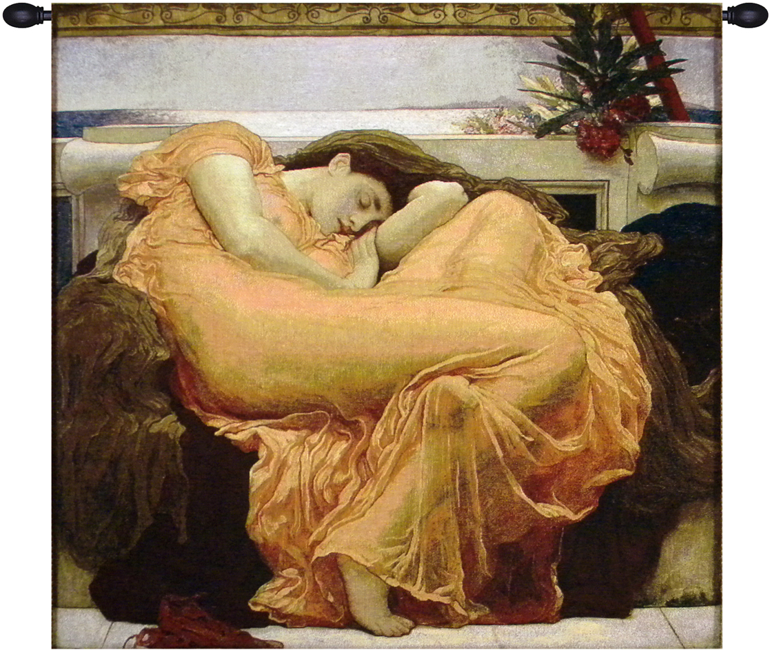 Flaming June Unique Fine Art Wall Hanging Home Decor Woven Tapestry New