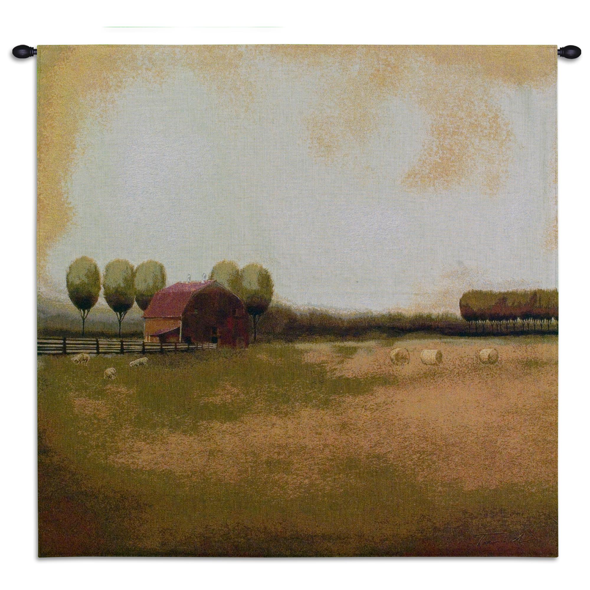 Rural Landscape II North American Made Woven Tapestry Wall Hanging