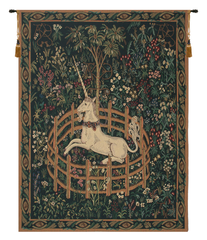 Unicorn In Captivity II With Border Belgian Tapestry Charlotte