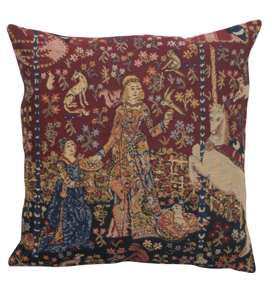 Throw Pillow Cover Lady and Unicorn Taste Decorative Belgian Woven Cushion Cover