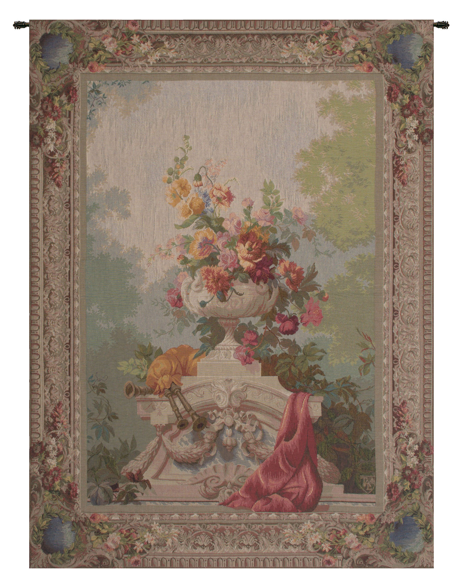 Bouquet Cornemuse French Tapestry, Floral & Still Life, Woven in France