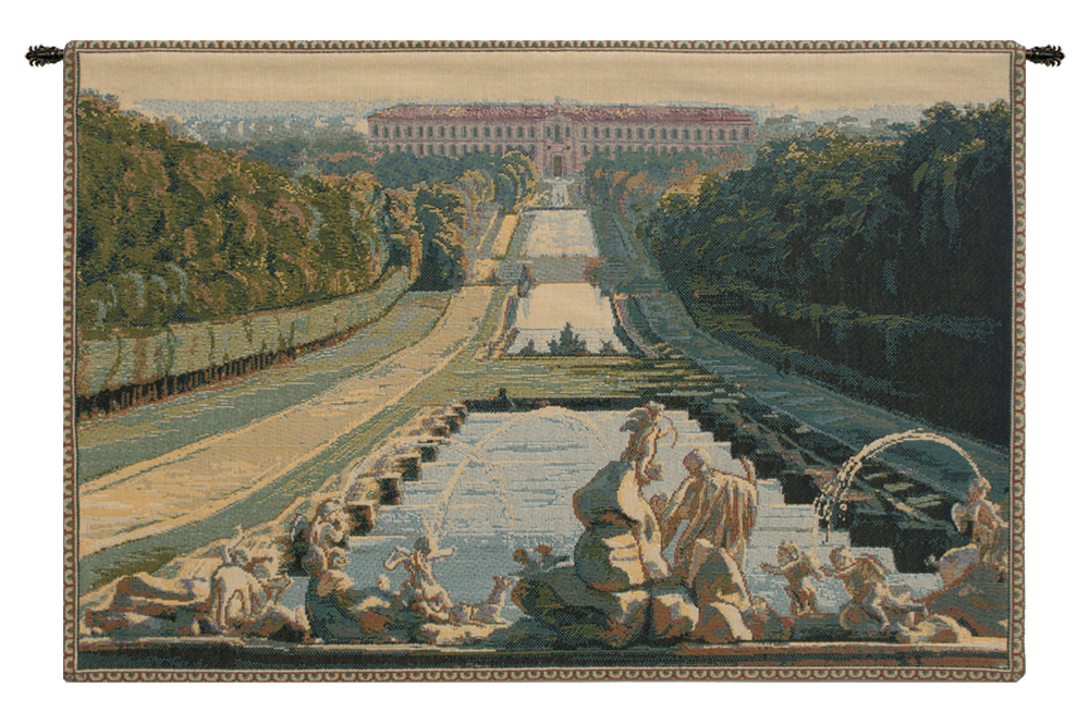 Reggia Caserta Landscape Palace Italian Tapestry Wall Art Hanging Decor (New)