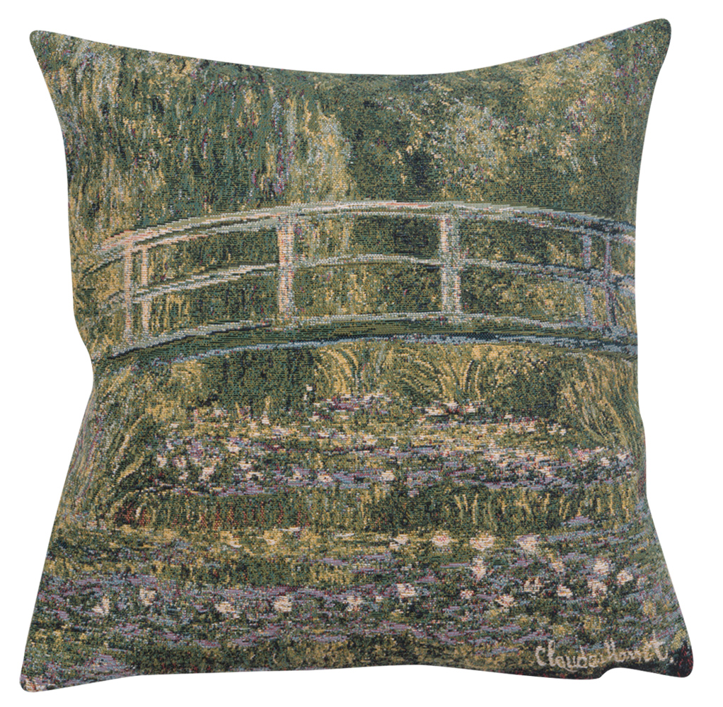 Monet's Bridge at Giverny European Decorative Tapestry Cushion Throw Pillowcase