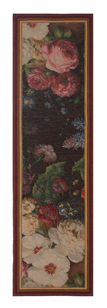 Flowers Dark Beautiful Flower French Tapestry Jacquard Table Runner