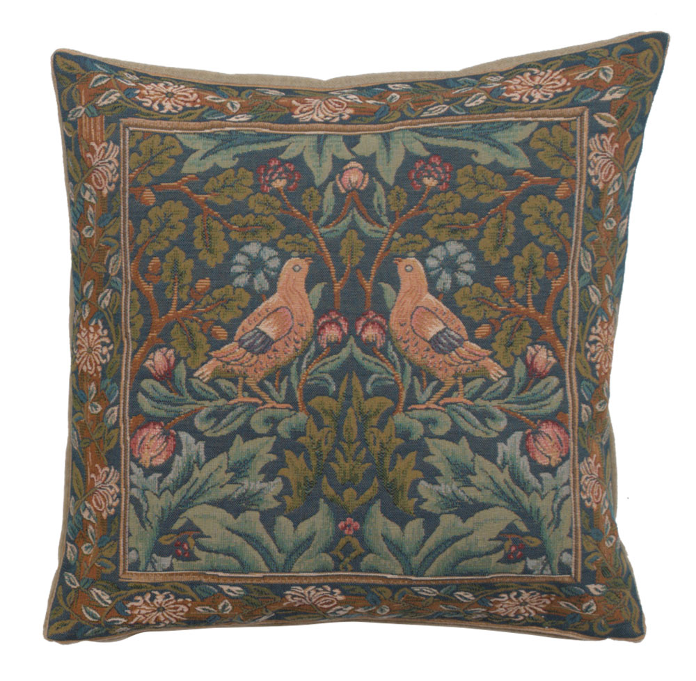Brother Bird I French Tapestry Cushion Cover 19x19 inch