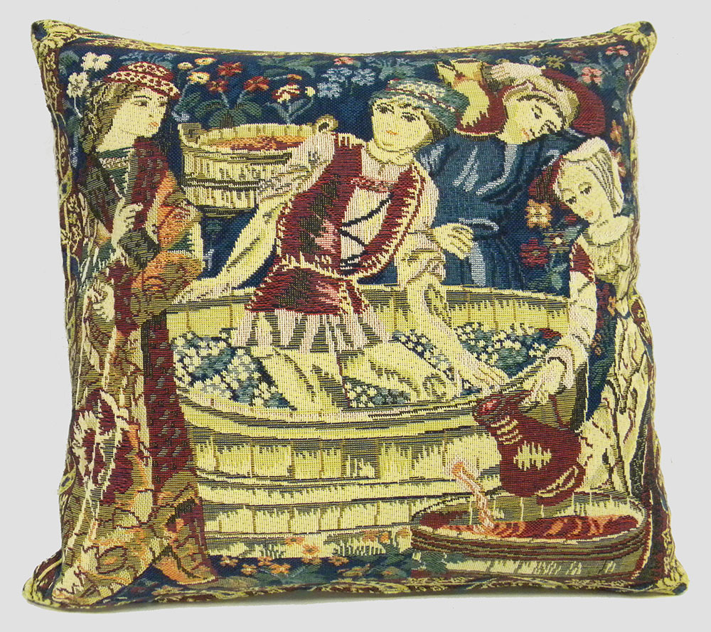 Throw Pillow Covers | Wine Making Medieval Belgian Pillow Case 14x14 inch