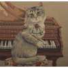 Cat With Piano European Cushion Cover | Close Up 1