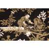 The Chinese on a Wheelbarrow Kiosk Black French Tapestry Cushion | Close Up 4