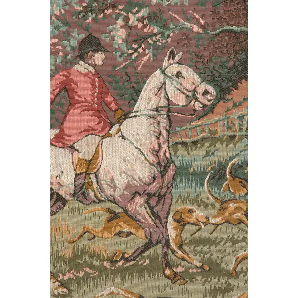 20th Century French wall gobelin tapestry, hunting scene at