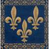 Fleur de Lys Blue II Velvet Background European Cushion Cover | Close Up 2