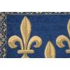 Fleur de Lys Blue II Velvet Background European Cushion Cover | Close Up 3
