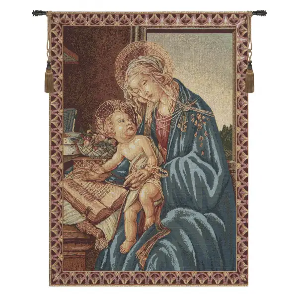 Madonna Del Libro II European Tapestries - 19 in. x 26 in.  Cotton/viscose/goldthreadembellishments by Charlotte Home Furnishings