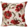 Coquelicots - Belgian Tapestry Throw Pillow Cover - 18x18 in Red Poppy Floral
