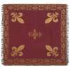 Fleur de Lys Red European Throw Blanket - Jacquard Woven in Belgium - 58x58 in