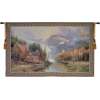 Misty Mountain Cabins Tapestry - Wall Art Hanging For Home Decor - 34x53 Inch