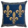Fleur de Lys Blue II Decorative Cushion Cover Throw Pillow Case 18x18 in Cotton