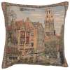 The Canals of Bruges Decorative Cushion Cover Throw Pillow Case 18x18 in Cotton